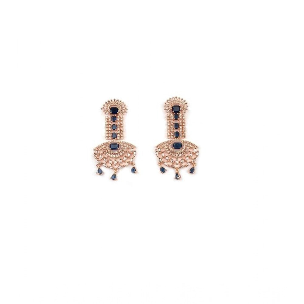 Blue Silver-Plated Drop Earrings No. 3 - Vkart - View 2