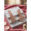 Pink Silver-Plated Drop Earrings No. 7 - Vkart