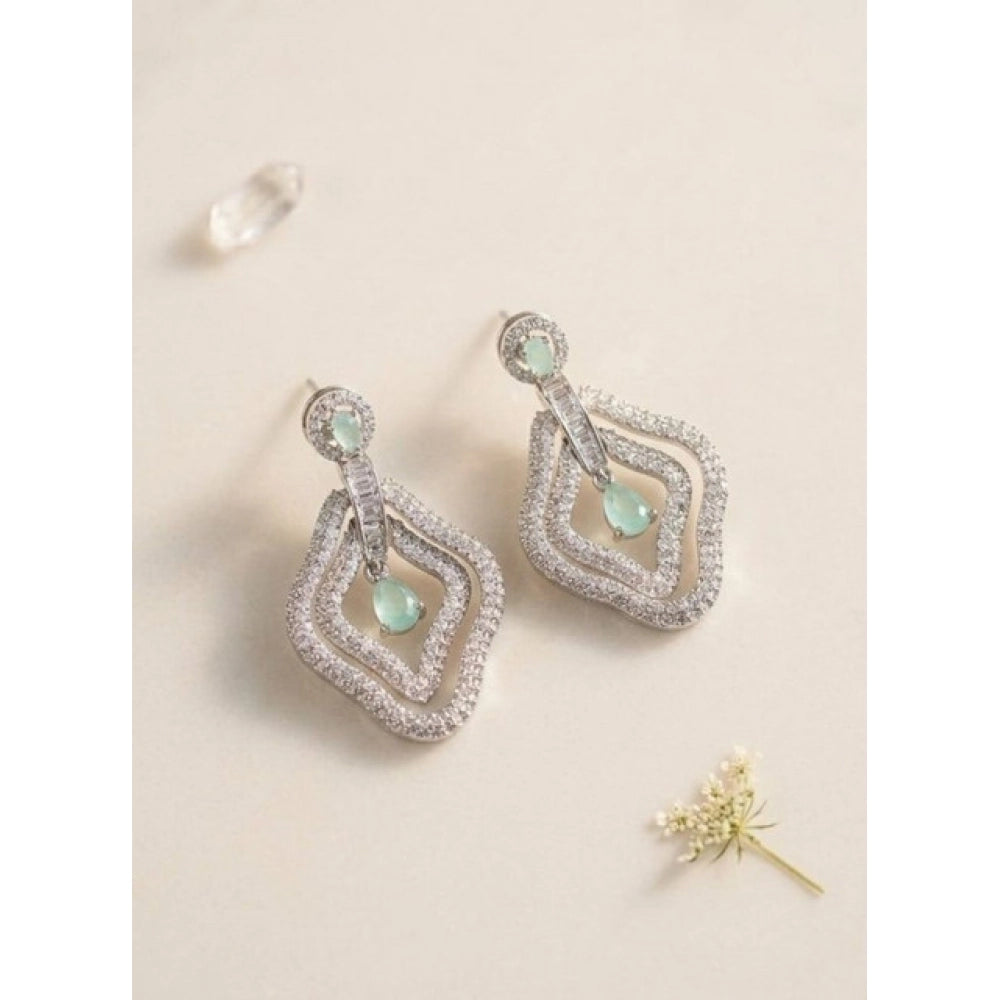 Turquoise Silver-Plated Drop Earrings No. 5 - Vkart