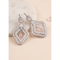 Pink Silver-Plated Drop Earrings No. 8 - Vkart