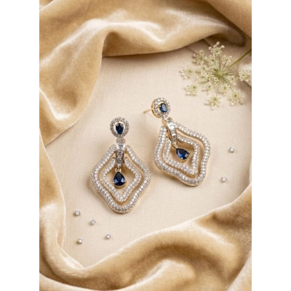 Blue Silver-Plated Drop Earrings No. 4 - Vkart