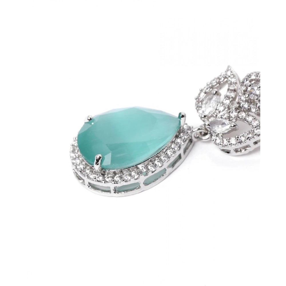 Turquoise Silver-Plated Drop Earrings No. 6 - Vkart - View 5