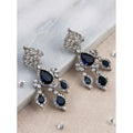 Blue Silver-Plated Drop Earrings No. 6 - Vkart