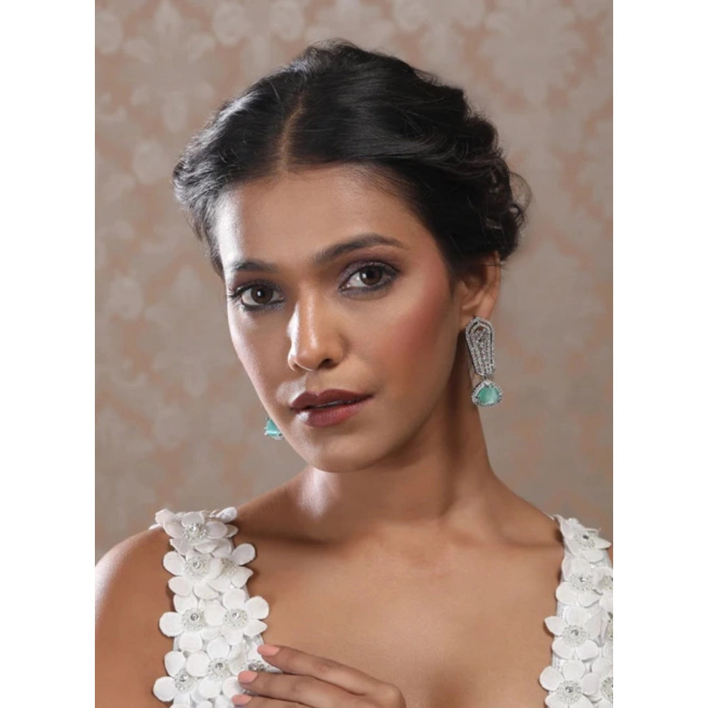 Turquoise Silver-Plated Drop Earrings No. 8 - Vkart - View 5