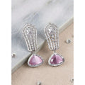 Pink Silver-Plated Drop Earrings No. 11 - Vkart
