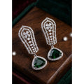 Green Silver-Plated Drop Earrings No. 7 - Vkart