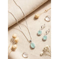 Turquoise Silver-Plated Pendant Set - Vkart