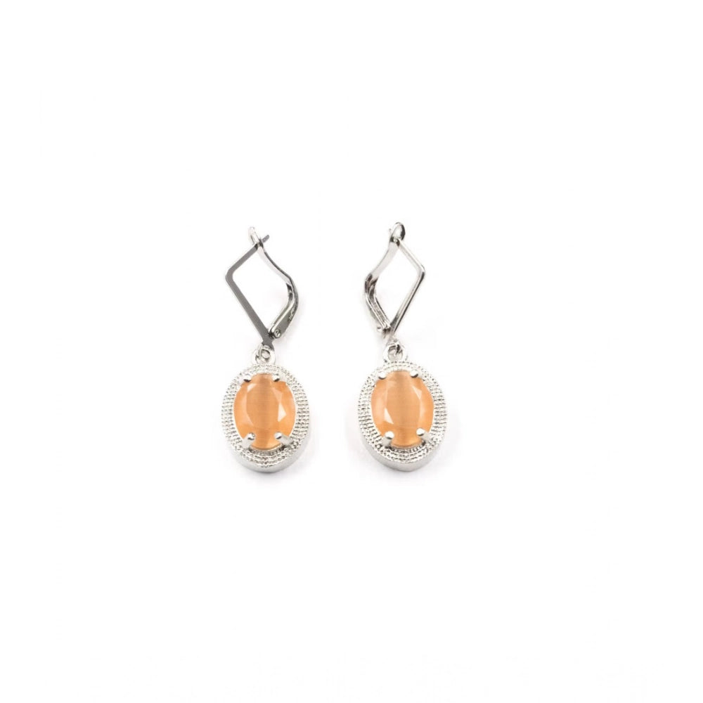 Orange Silver-Plated Pendant Set - Vkart - View 5