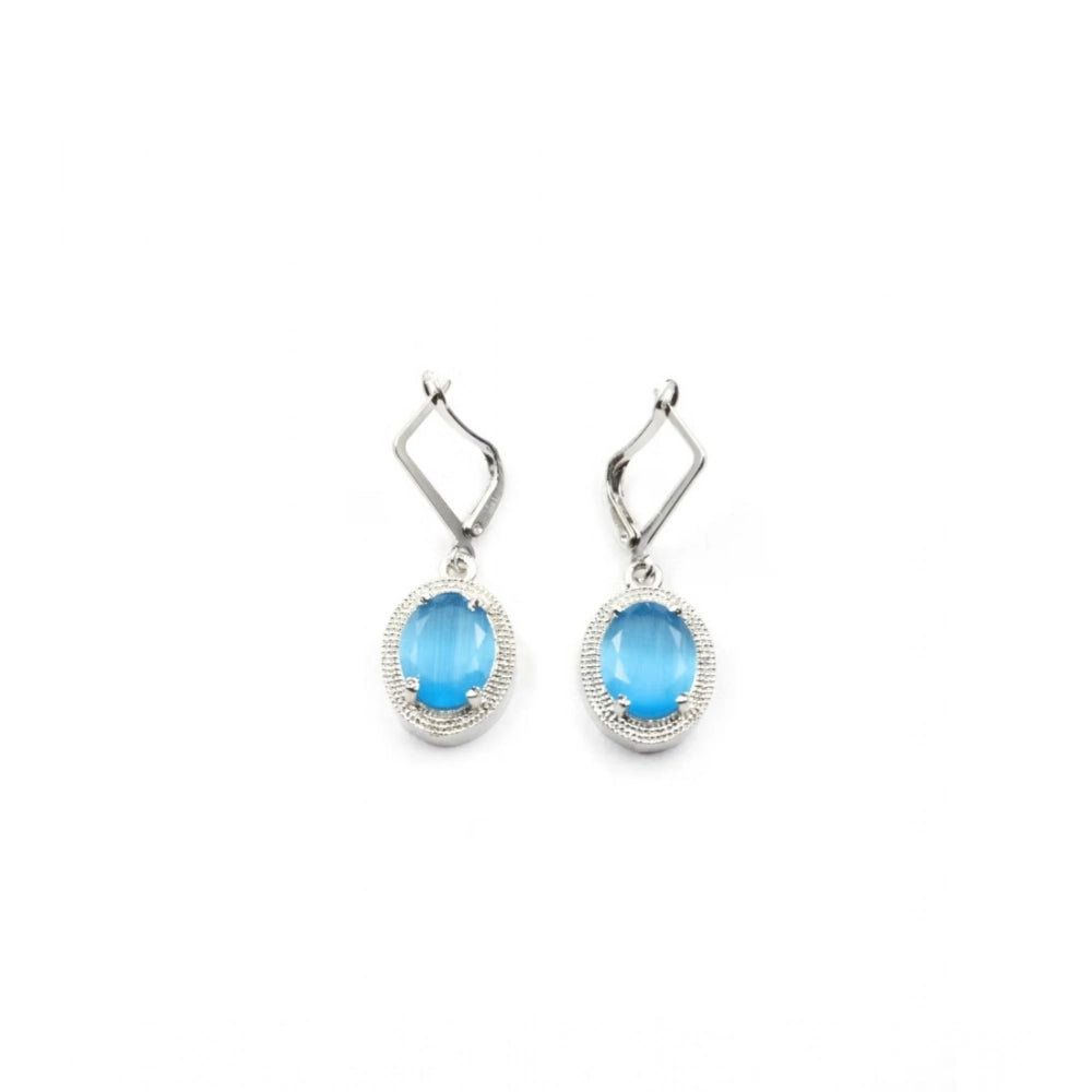 Blue Silver-Plated Pendant Set - Vkart - View 5