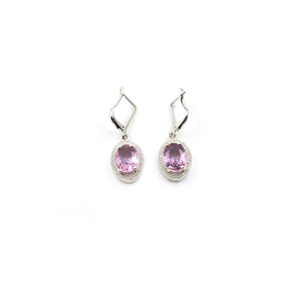 Pink Silver-Plated Pendant Set - Vkart - View 5