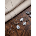 Grey Silver-Plated Pendant Set - Vkart