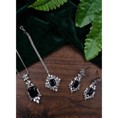 Blue Silver-Plated Pendant Set No. 2 - Vkart