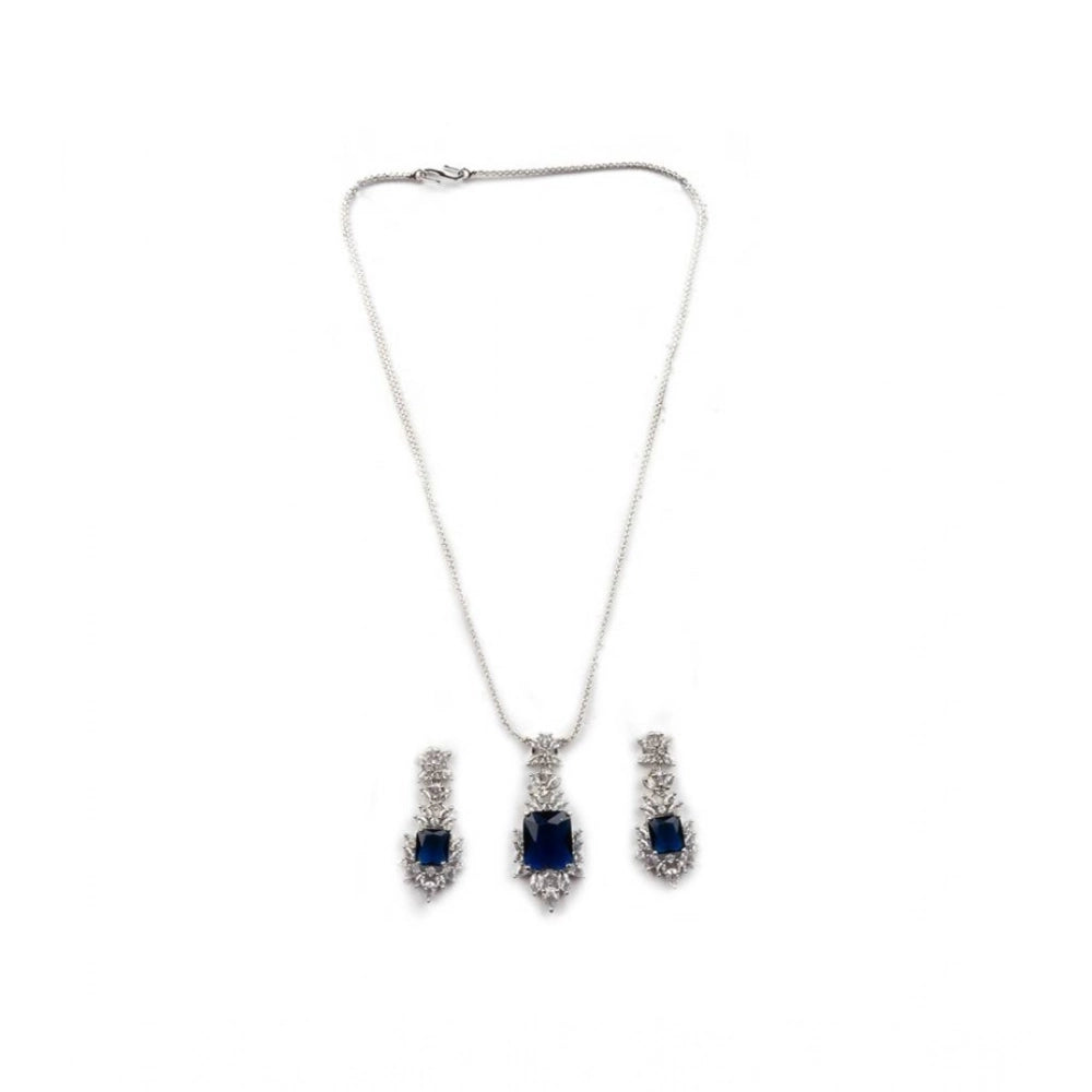 Blue Silver-Plated Pendant Set No. 2 - Vkart - View 2