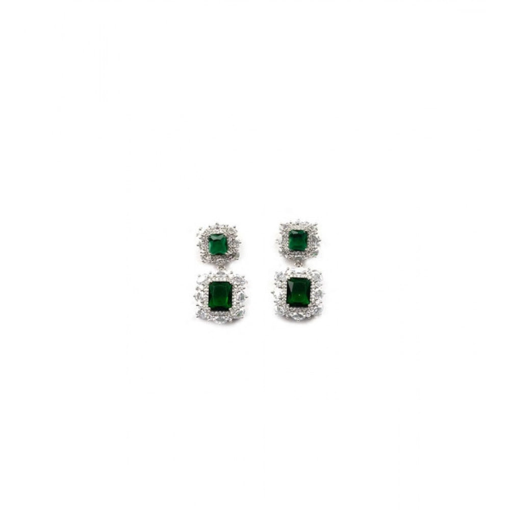 Green Silver-Plated Pendant Set No. 2 - Vkart - View 5