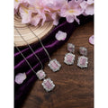 Pink Silver-Plated Pendant Set No. 3 - Vkart