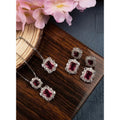 Red Silver-Plated Pendant Set - Vkart