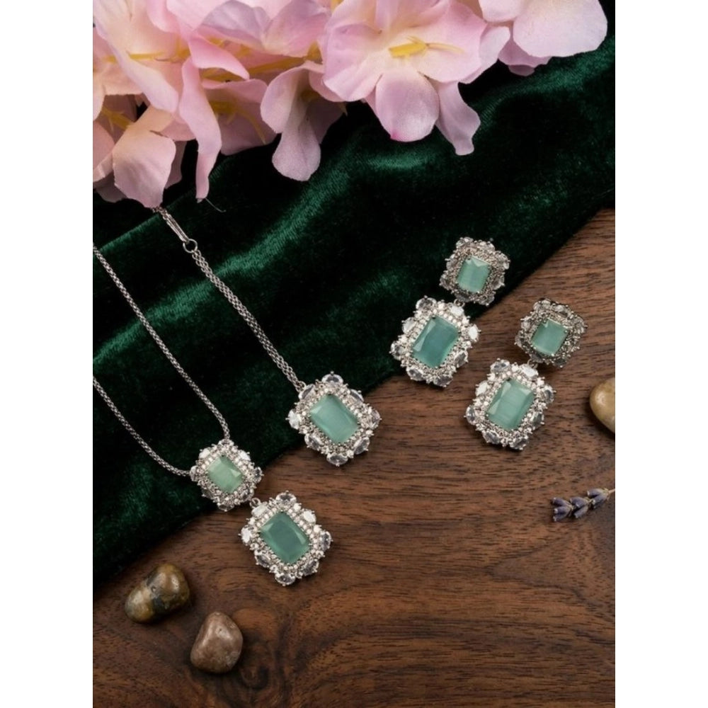 Mint Silver-Plated Pendant Set - Vkart