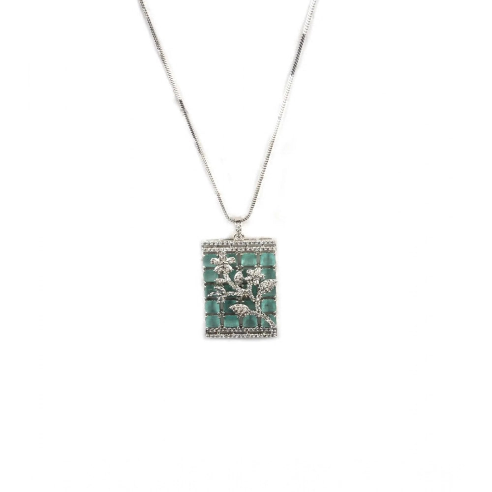 Turquoise Silver-Plated Pendant Set No. 2 - Vkart - View 5