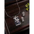 Blue Silver-Plated Pendant Set No. 4 - Vkart