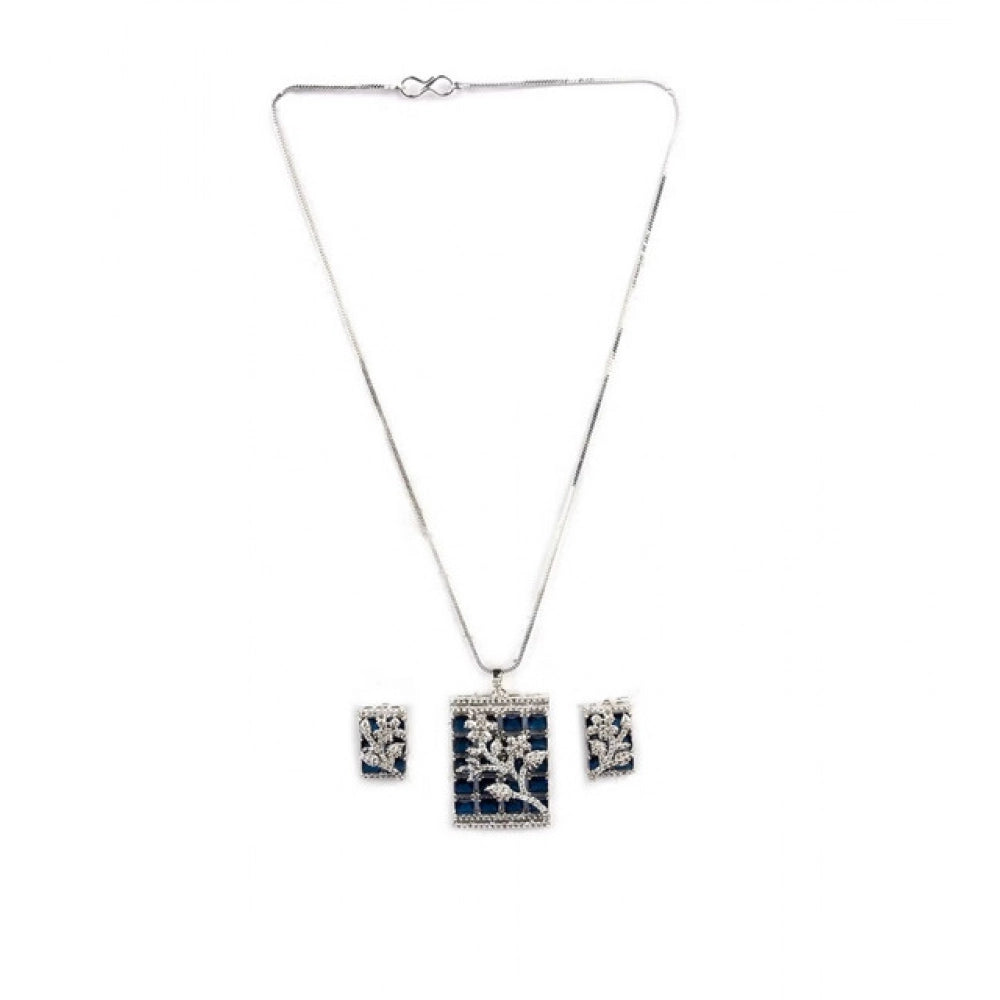 Blue Silver-Plated Pendant Set No. 4 - Vkart - View 2