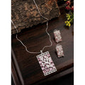 Pink Silver-Plated Pendant Set No. 4 - Vkart