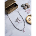 Pink Silver-Plated Necklace Set - Vkart