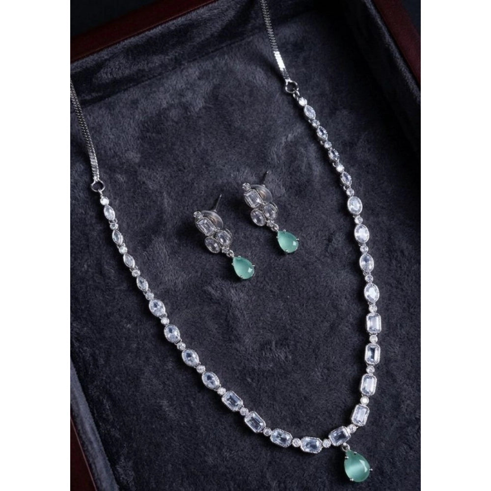 Turquoise Silver-Plated Necklace Set - Vkart