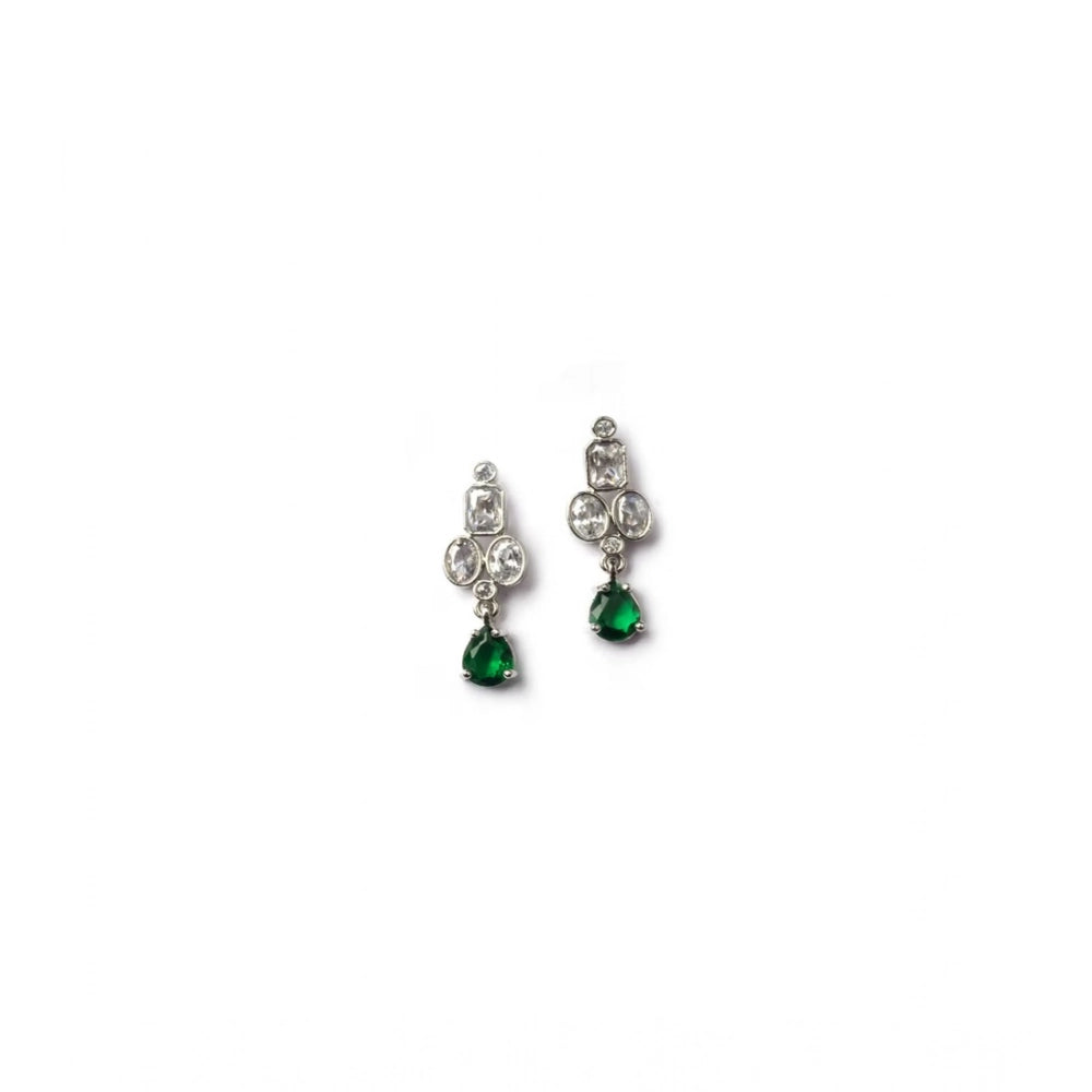 Green Silver-Plated Necklace Set - Vkart - View 5