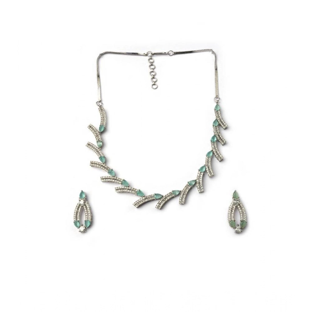 Turquoise Silver-Plated Necklace Set No. 2 - Vkart - View 2