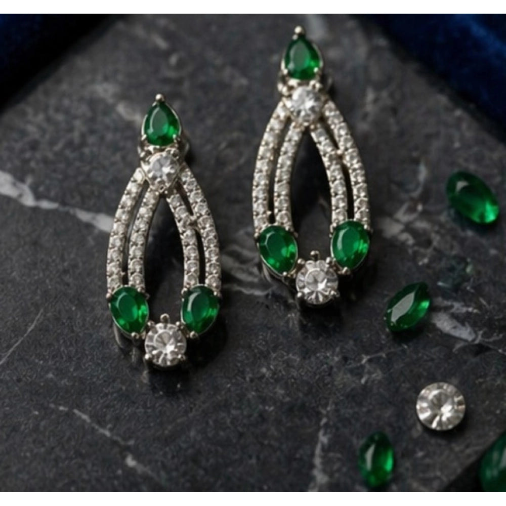 Green Silver-Plated Necklace Set No. 2 - Vkart - View 3