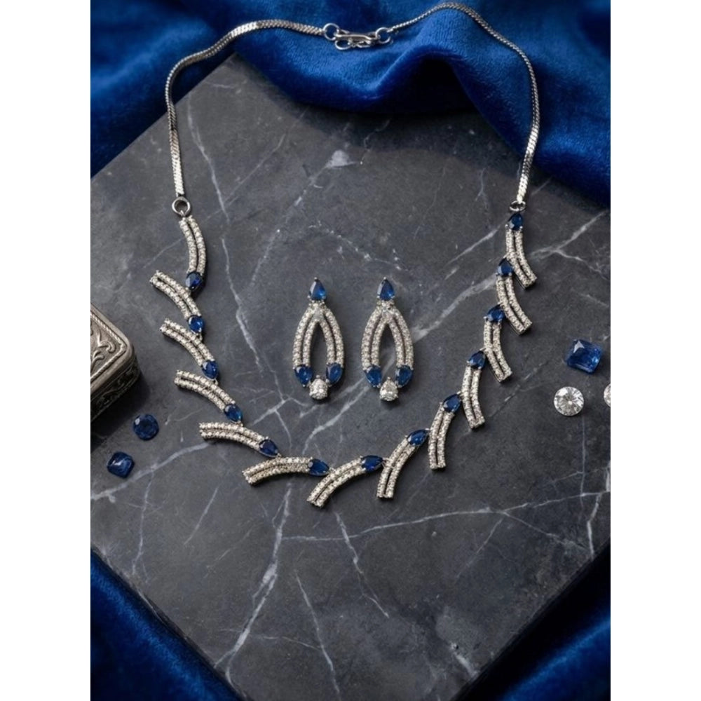Blue Silver-Plated Necklace Set No. 2 - Vkart