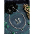 Green Silver-Plated Necklace Set No. 3 - Vkart