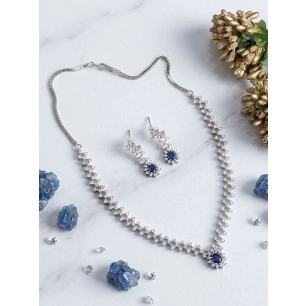 Blue Silver-Plated Necklace Set No. 3 - Vkart