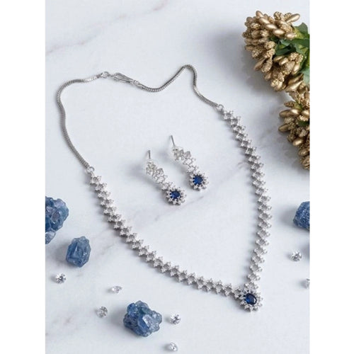 Blue Silver-Plated Necklace Set No. 3 - Vkart