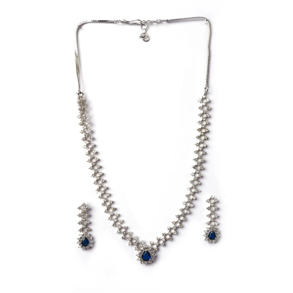 Blue Silver-Plated Necklace Set No. 3 - Vkart - View 2