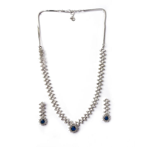 Blue Silver-Plated Necklace Set No. 3 - Vkart - View 2