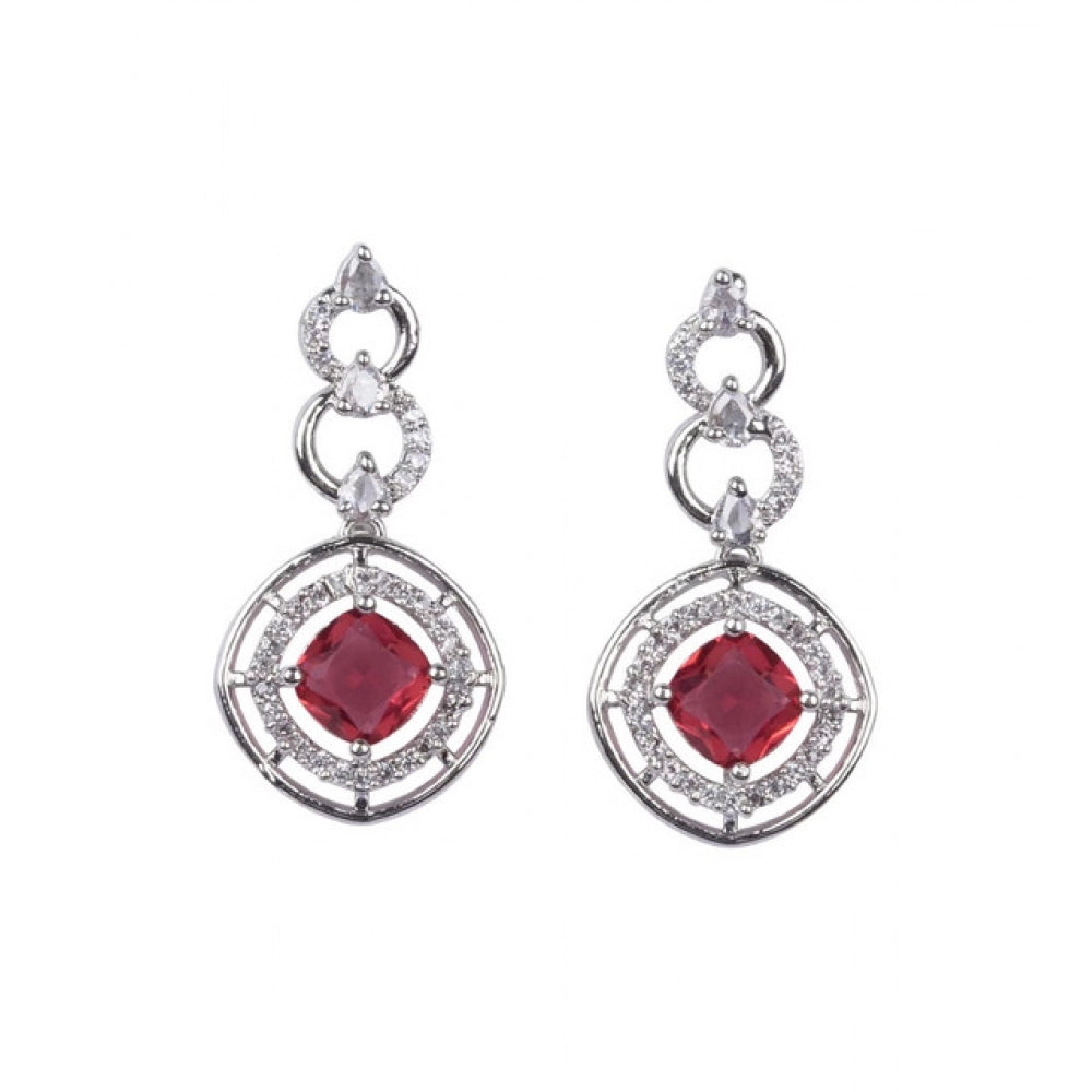 Red Silver-Plated Necklace Set - Vkart - View 5