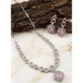 Pink Silver-Plated Necklace Set No. 4 - Vkart