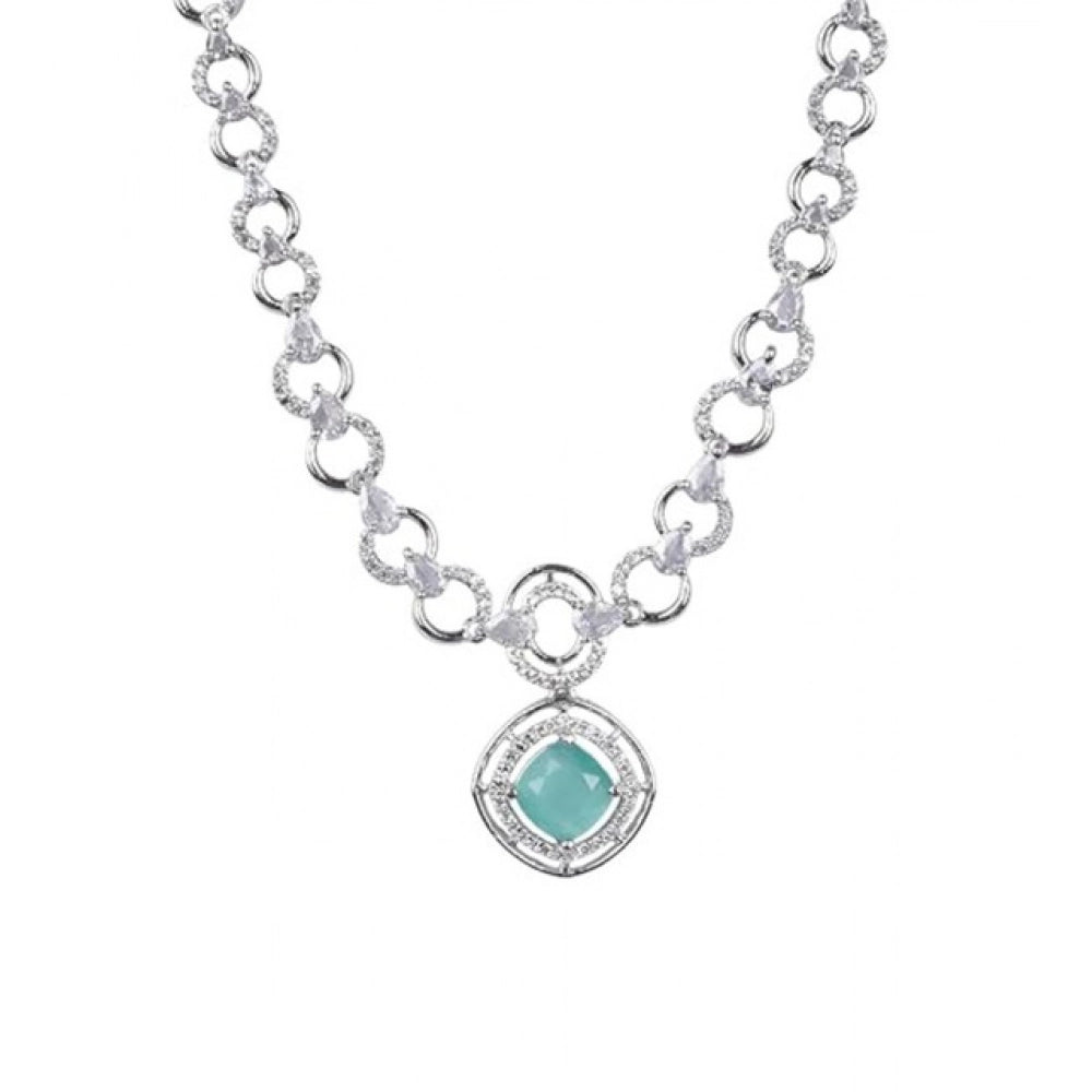 Turquoise Silver-Plated Necklace Set No. 4 - Vkart - View 4