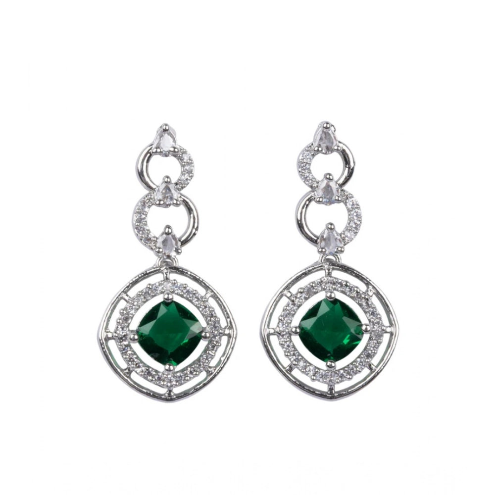 Green Silver-Plated Necklace Set No. 5 - Vkart - View 3
