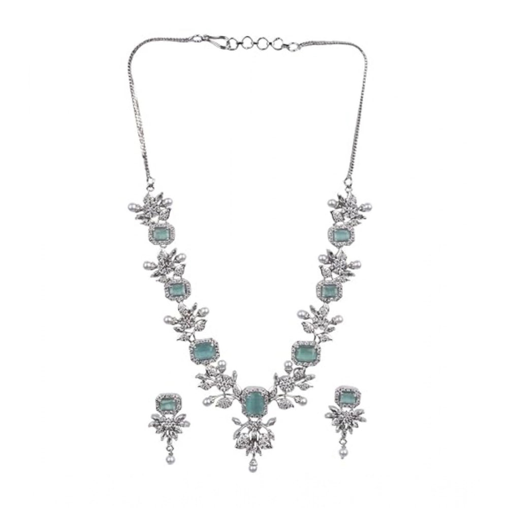 Turquoise Silver-Plated Necklace Set No. 5 - Vkart - View 2