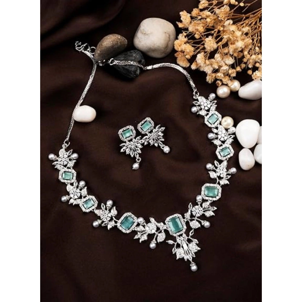 Turquoise Silver-Plated Necklace Set No. 5 - Vkart - View 3