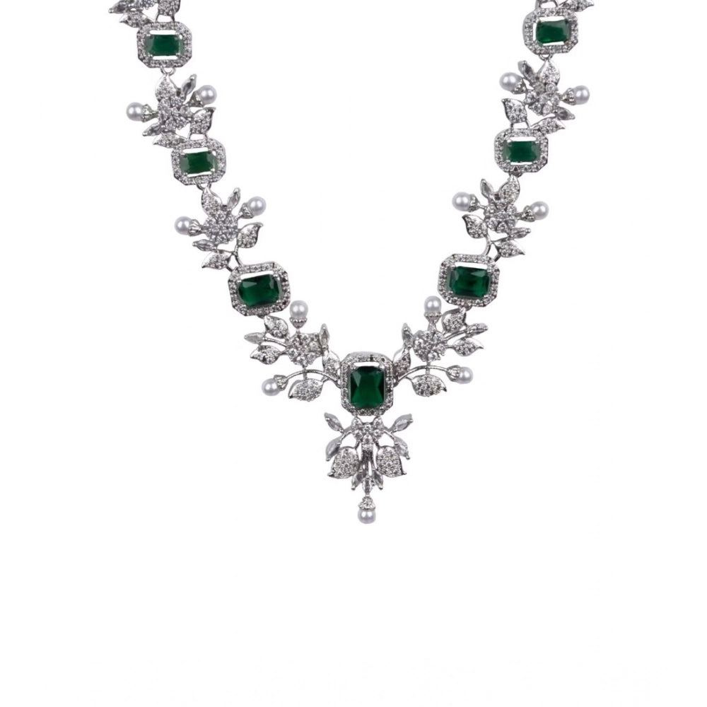Green Silver-Plated Necklace Set No. 6 - Vkart - View 4