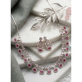 Pink Silver-Plated Necklace Set No. 5 - Vkart