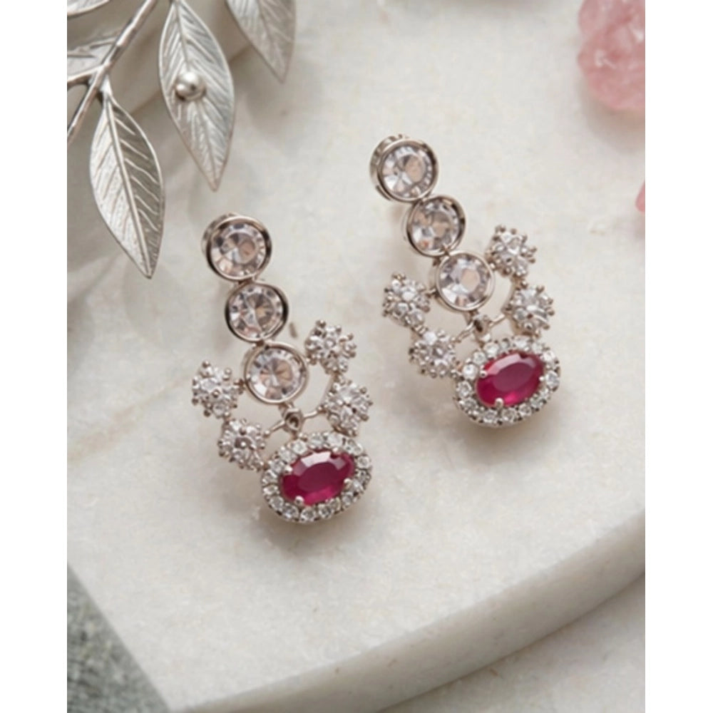 Pink Silver-Plated Necklace Set No. 5 - Vkart - View 5