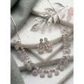 White Silver-Plated Necklace Set - Vkart