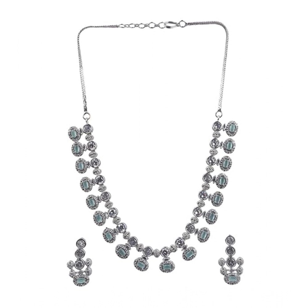 Turquoise Silver-Plated Necklace Set No. 6 - Vkart - View 2