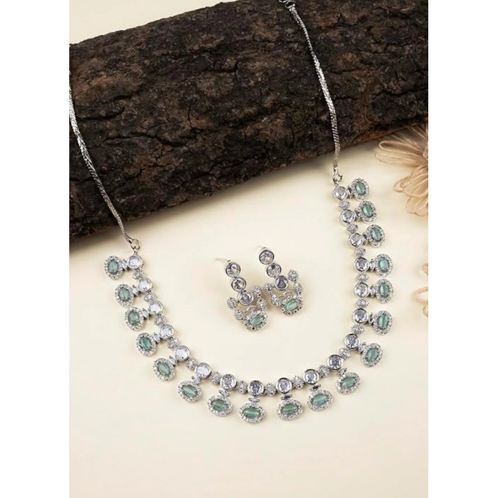 Turquoise Silver-Plated Necklace Set No. 6 - Vkart - View 3