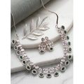 Green Silver-Plated Necklace Set No. 7 - Vkart