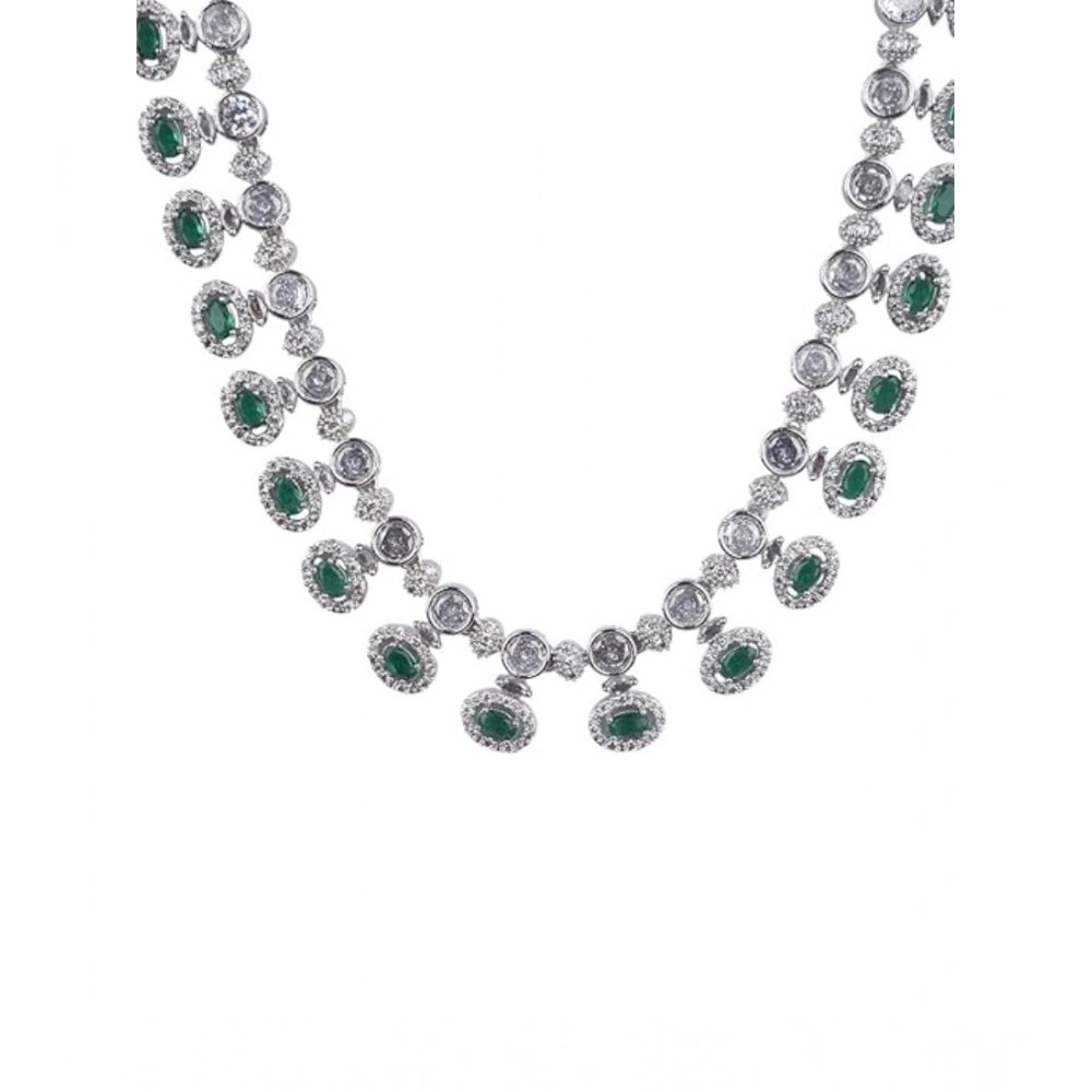 Green Silver-Plated Necklace Set No. 7 - Vkart - View 4